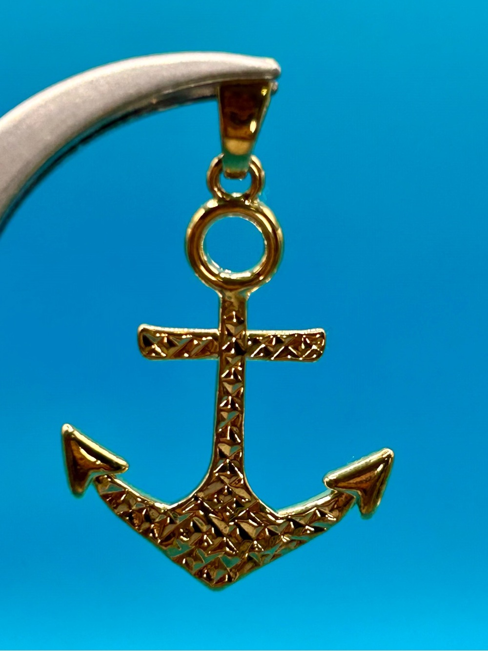Men's Gold Anchor Pendant Necklace Charm